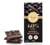 Venchi - Tableta de chocolate negro 60%, 78 g - Con mezclas de cacao seleccionadas - Sin gluten - Vegano