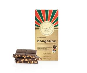 Venchi - Tableta de Chocolate Nougatine - Con Avellanas del Piamonte IGP Caramelizadas, 100 g - Sin Gluten