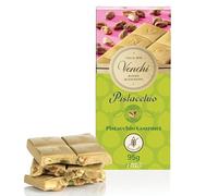 Venchi - Tableta de Chocolate Pistacho Gourmet, Chocolate Blanco y Pasta de Pistacho, con Pistachos Enteros Crujientes, 95 g, Sin Gluten, Sin Colorantes y Sin Conservantes