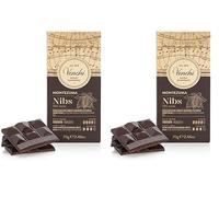 Venchi - Tableta de Nibs de chocolate al 77%, 70 g - Con Crujientes Habas de Cacao Tostado - Sin Gluten - Vegano (Paquete de 2)