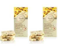 Venchi - Tableta Nocciolata Blanco Salado, con exclusivamente “Avellana Piamonte IGP”, Almendras y Pistachos Salados, 95 g, Sin Gluten, Sin Colorantes y Sin Conservantes (Paquete de 2)