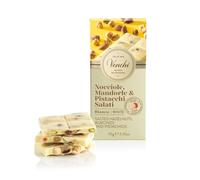 Venchi Tableta de Chocolate Blanco Salado, 100 g - Chocolate Blanco con Avellanas, Pistachos y Almendras Salados - Sin Gluten