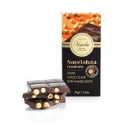 Venchi - Tableta Nocciolata Negra, 100 g, con “Avellana Piamonte IGP” Entera, Sin Gluten, Vegano, Sin Colorantes y Sin Conservantes