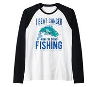 Vencí al cáncer Ahora voy a Pescar Camiseta Manga Raglan