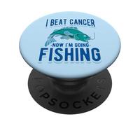 Vencí al cáncer Ahora voy a Pescar PopSockets PopGrip Adhesivo