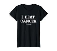 Vencí al cáncer. Punto. Divertido sobreviviente de cáncer Camiseta gráfica económica, Mujer, Negro, S
