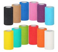Venda Cohesiva, 12 Rollos x 10cm x 4,5m Venda Elástica para Primeros Auxilios, Esparadrapo Deportivo, Tape Vendaje Deportivo, Venda Autoadhesiva para Muñeca, Tobillo, Vet Wrap, Mascotas (10cm ancho)