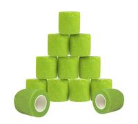 Venda Cohesiva Autoadhesiva 5 cm x 4,5 m | Banda Venda Cinta Vendaje Adhesiva Deportiva Elástica Tape Crossfit Dedos (12 Rollos, Verde)