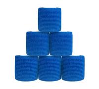 Venda Cohesiva Autoadhesiva 5 cm x 4,5 m | Banda Venda Cinta Vendaje Adhesiva Deportiva Elástica Tape Crossfit Dedos (6 Rollos, Azul)