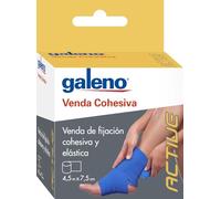 Venda Cohesiva Azul | Se adhiere a si misma y Elástica | No se Adhiere a la Piel ni al Vello | Fijación Segura y Transpirable | Fácil de Rasgar | 4,5 m x 7,5 cm