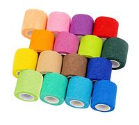 Venda Cohesiva Envoltura Tape Vet, Multifunción Cinta Kinesiologica, 2.5 cm x 4,5 m 16 Pack - Vendaje Autoadhesivo para Primeros Auxilios, Deportivas Vendas Autoadhesivas (Multicolor)