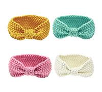 Venda del Bebé, 4 Piezas Niña Diadema Turbante de Lana de Tejer las Vendas para Bebés Recién Nacidos los Niños Pequeños