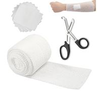 Venda Net Dressing, Vendaje Tubular Elástico, Vendaje de Red Elástico, Venda de Malla Elástica con 1 Tijeras, para la Fijación de Vendajes para Cabeza, Brazo, Pierna (3,8cm x 2m)