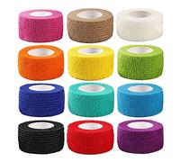 Vendaje autoadhesivo, 12PCS Cinta veterinaria transpirable Envoltura cohesiva elástica no tejida Primeros auxilios