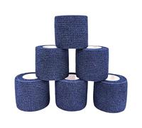 Vendaje autoadhesivo COMOmed, vendaje elástico, vendaje para muñeca, vendaje para mascotas, 5 cm (Azul marino, 6 rollos)