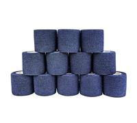 Vendaje autoadhesivo COMOmed, vendaje elástico, vendaje para muñeca, vendaje para mascotas, 5 cm (Azul marino, 12 rollos)
