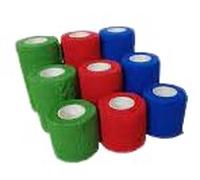 Vendaje Autoadhesivo Transpirable y Ligero, Propiedades Cohesivas, Fácil Extracción sin Residuos - 12 Rolls (4 Red / 4 Green/ 4 Blue)