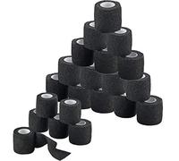 Vendaje cohesivo autoadhesivo - 24 rollos a granel - 2" de ancho x 5 Yds Cinta deportiva para uso médico, deportivo, de primeros auxilios y ayuda a proteger la piel, negra