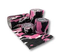Vendaje cohesivo LisaCare Camo-Mix Vendaje deportivo rojo Vendaje autoadhesivo Fijación elástica - Juego de 4-2,5-10cm de ancho x 4,5m