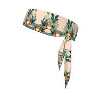 Vendaje deportivo de dibujos animados de plantas verdes con diadema impresa, adecuado para baloncesto, correr, tenis, karate y pista y campo