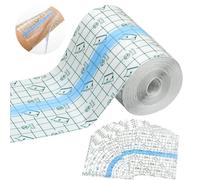 Vendaje impermeable transparente, 10 cm x 10 m, resistente al agua, grande, con 10 tiritas impermeables, fijador elástico, rodillo, antialérgico, ducha deportiva