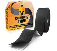 Vendaje Neuromuscular Kinesiolog?a SPARTAN TAPE - 5cm x 35m [Bulk Grande Rollo] - Cinta El?stica Banda Fisioterapia SportsTape Para Lesiones Musculares Articulaciones Jumbo Kinesio kt tape (Black)