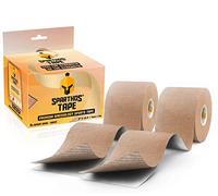 Vendaje Neuromuscular Kinesiolog?a SPARTAN TAPE - 5cm x 5m [2 Rollos] - Cinta El?stica Banda Fisioterapia SportsTape Para Lesiones Musculares Articulaciones Protección kinesio KT Tape (2x Beige)