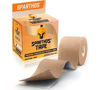 Vendaje Neuromuscular Kinesiolog?a SPARTAN TAPE - 5cm x 5m - Cinta El?stica Banda Fisioterapia SportsTape Para Lesiones Musculares Articulaciones Protección Deportiva (Beige) kinesio