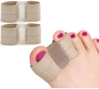 Vendaje tubular de gel para dedos de los pies (2 piezas) para dedo gordo del pie con 2 bucles, ortesis de doble orificio para dedos de los pies en martillo, dolor de juanetes y dedos superpuestos
