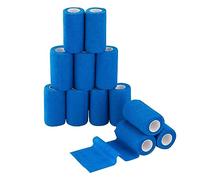 Vendajes Adhesivos PHYTOP Envoltura Veterinaria (Azul) de 10cm X 4.5m, Venda Autoadhesiva Elástica para Protección de Muñecas y Tobillos