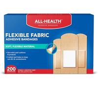 Vendas adhesivas de tela flexible All-Health, varios tamaños, 200 unidades, protección flexible para primeros auxilios y cuidado de heridas