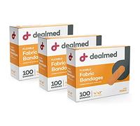 Vendas adhesivas desalmadas, tela, 3/4 pulgadas x 3 pulgadas, 100/Bx, 3/4" x 3", 100 Count (3 pk.), Bronceado, 3
