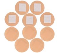 Vendas Adhesivas Redondas Pequeñas Impermeables Transpirables 100 Piezas | Beige, PE y Algodón, Diseño Flexible para Heridas y Ampollas, Envoltura Individual