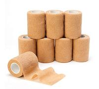 Vendas Autoadhesivas (7.5cm X4.5m), 8 rollos de Venda Cohesiva Sanitarias para Primero Auxilios, Deportes, Muñeca y Tobillo (7.5cm, Beige)