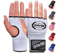 Vendas de Boxeo con Gel Acolchado Guantes Interiores Elásticos para Hombre y Mujer con Correa de Muñeca 80 cm, para MMA, Muay Thai, Kickboxing y Artes Marciales (Blanco, S/M)