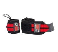 Gorilla Wear Pro - Muñequeras para Culturismo, Color Negro y Rojo