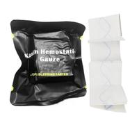 Vendas de emergencia hemostáticas, vendaje de compresión, tela no tejida, para detener el sangrado, hoja de vendaje de gasa (negro)