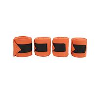 Vendas de forro polar autoadhesivas para piernas de caballo, material de franela suave, cálido y transpirable para entrenar, hacer ejercicio, montar a caballo, 4 piezas de 118 (Naranja)