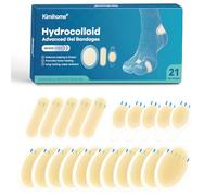 Vendas de gel para ampollas - Kimihome 21 vendas hidrocoloides para pies - Vendas adhesivas impermeables para ampollas - Gel blíster bandages Cushion Pads para talón (Variety Pack)