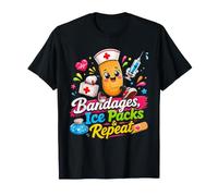 Vendas de Regreso a la Escuela Paquetes de Hielo Repite la Enfermera Escolar Camiseta