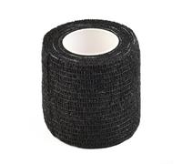 Vendas elásticas suaves al tacto diseñadas para evitar resbalones cuando se envuelven alrededor de objetos; ancho de 5 cm por longitud de 4 5 m (negro)
