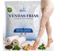 Vendas frías para piernas Ritalia® - Efecto refrescante, extractos 100 % naturales, tratamiento tonificante, revitalizante y anticelulítico para las piernas.