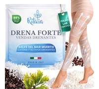 Vendas Frías Reductoras Piernas Ritalia® Drena Forte con 37% Sales del Mar Muerto - Anticelulitis y Drenaje Linfático para Retención de Líquidos - Reutilizables