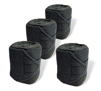 Vendas para caballo de forro polar con cierre - vendas de forro polar caballo en juego de 4 unidades con práctica bolsa de almacenamiento (Shetland Pony (Shetty), color negro