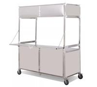 Vendedor de Carrito de Comida Plegable, Carrito de Comida Callejera de Acero Inoxidable de Alta Resistencia con Espacio Almacenamiento, Utilizado para Ventas y Eventos al Aire Libre ( 170cm/67in)