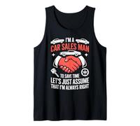 Vendedor de coches asumir siempre la razón Humor divertido Papá sarcástico Camiseta sin Mangas
