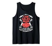 Vendedor de coches asumir siempre la razón Humor divertido Papá sarcástico Camiseta sin Mangas