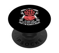 Vendedor de coches asumir siempre la razón Humor divertido Papá sarcástico PopSockets PopGrip Adhesivo