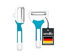 vendify® Juego de 2 peladores Hoja de acero inoxidable extra afilada Pelador de verduras en forma de Y Pelador para verduras frutas Pelador universal Pelador de patatas con hoja péndulo (azul)