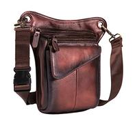 Vendimia Bolsa de Piel Pierna Gota para Hombres Mujeres Bolso de Cintura Riñonera vago multifunción Militar táctico Motocicleta Ciclista Ciclista Senderismo Deportes Camping Montar Oscuro